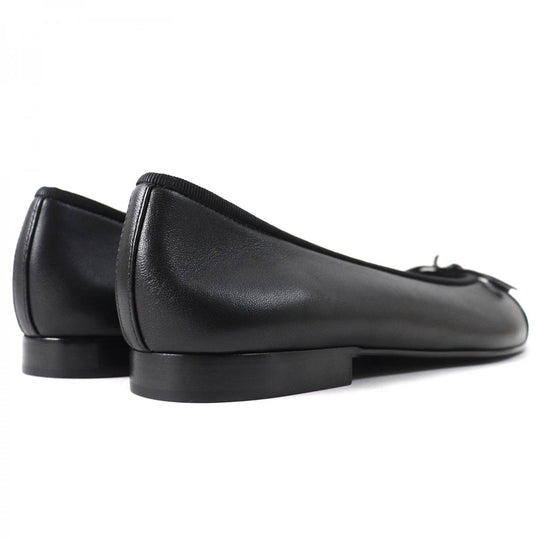 CHANEL pumps G02819 leather black ballerina 37