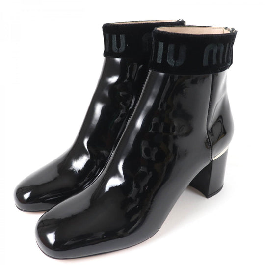 MIUMIU short boots 5T154C Main: Patent leather, Part: Cotton black Women 38.5 Used Authentic