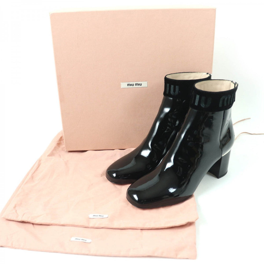 MIUMIU short boots 5T154C Main: Patent leather, Part: Cotton black Women 38.5 Used Authentic