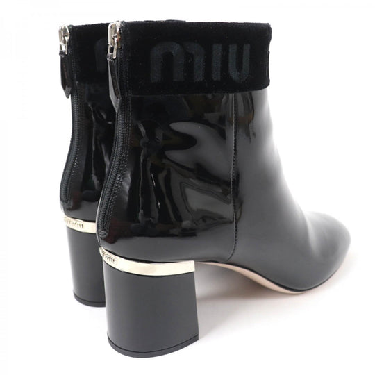 MIUMIU short boots 5T154C Main: Patent leather, Part: Cotton black Women 38.5 Used Authentic