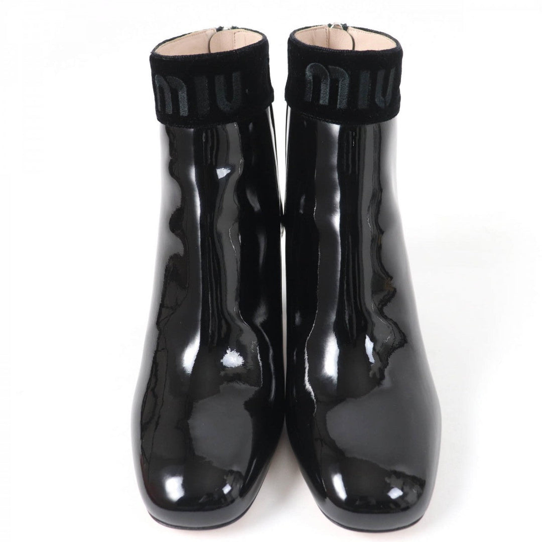 MIUMIU short boots 5T154C Main: Patent leather, Part: Cotton black Women 38.5 Used Authentic