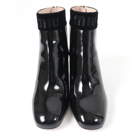 MIUMIU short boots 5T154C Main: Patent leather, Part: Cotton black Women 38.5 Used Authentic