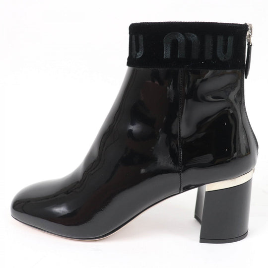 MIUMIU short boots 5T154C Main: Patent leather, Part: Cotton black Women 38.5 Used Authentic