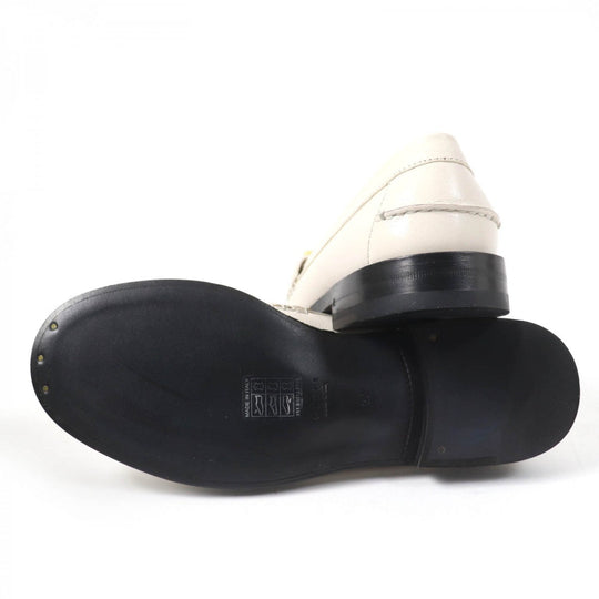 GUCCI loafers 700036 Main: Leather Ivory Women 37 Used Authentic