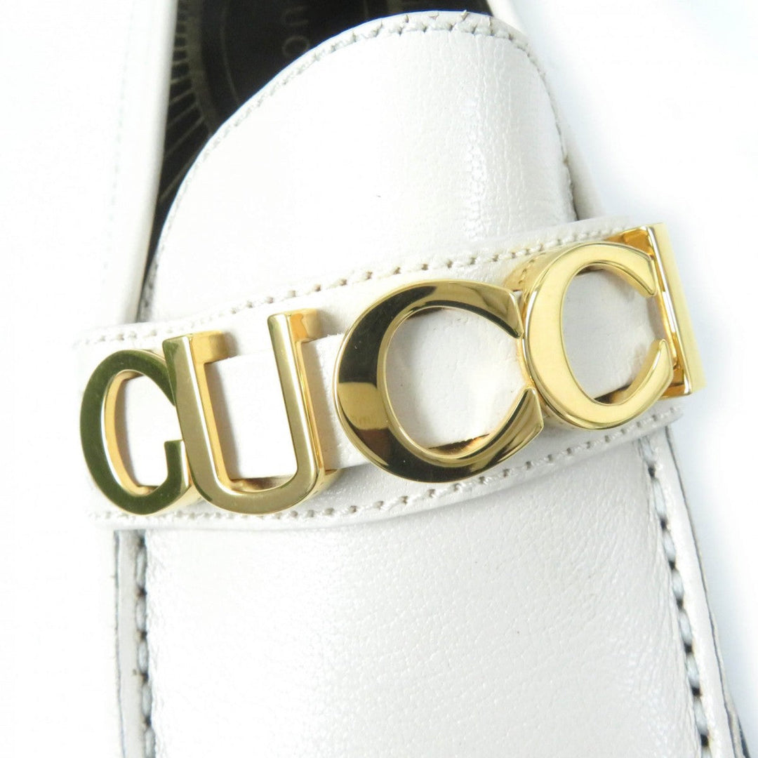 GUCCI loafers 700036 Main: Leather Ivory Women 37 Used Authentic