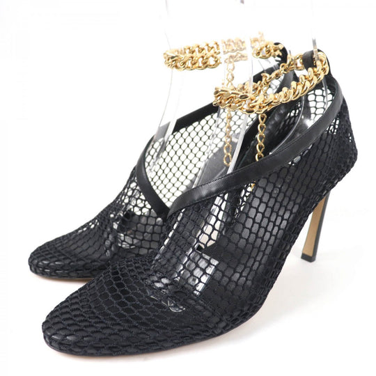 BOTTEGAVENETA pumps Mesh, Metal black Chain trim Women 37 Used Authentic
