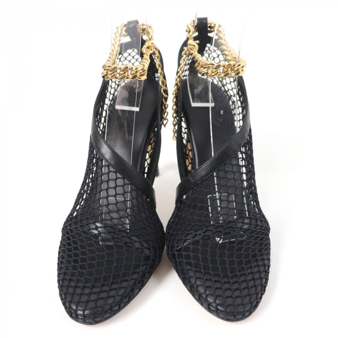 BOTTEGAVENETA pumps Mesh, Metal black Chain trim Women 37 Used Authentic