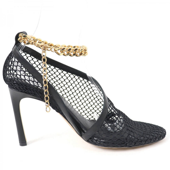 BOTTEGAVENETA pumps Mesh, Metal black Chain trim Women 37 Used Authentic
