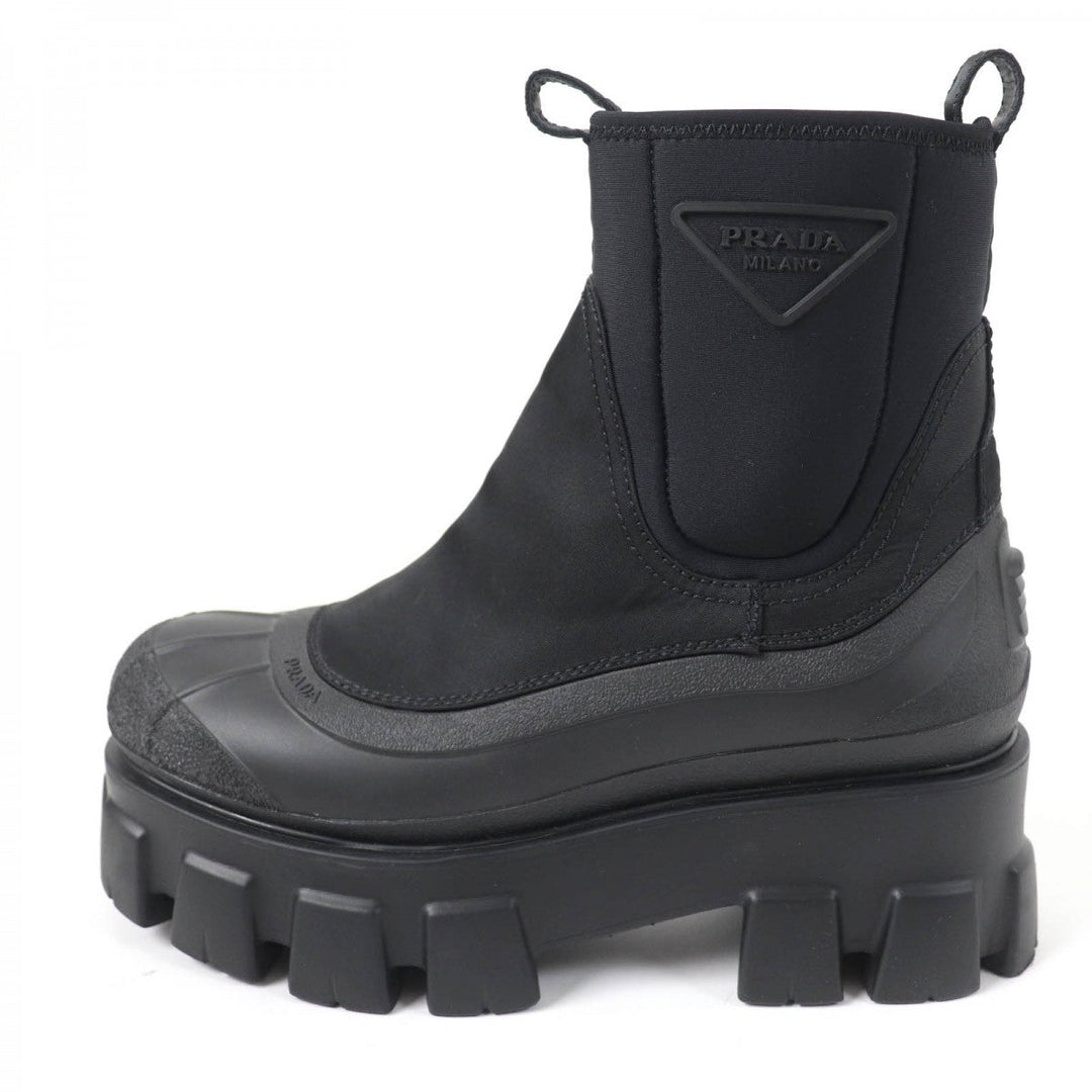 PRADA short boots 1T933M Nylon, Rubber black Monolith Re-Nylon Gabardine Boots Women 38 Used Authentic