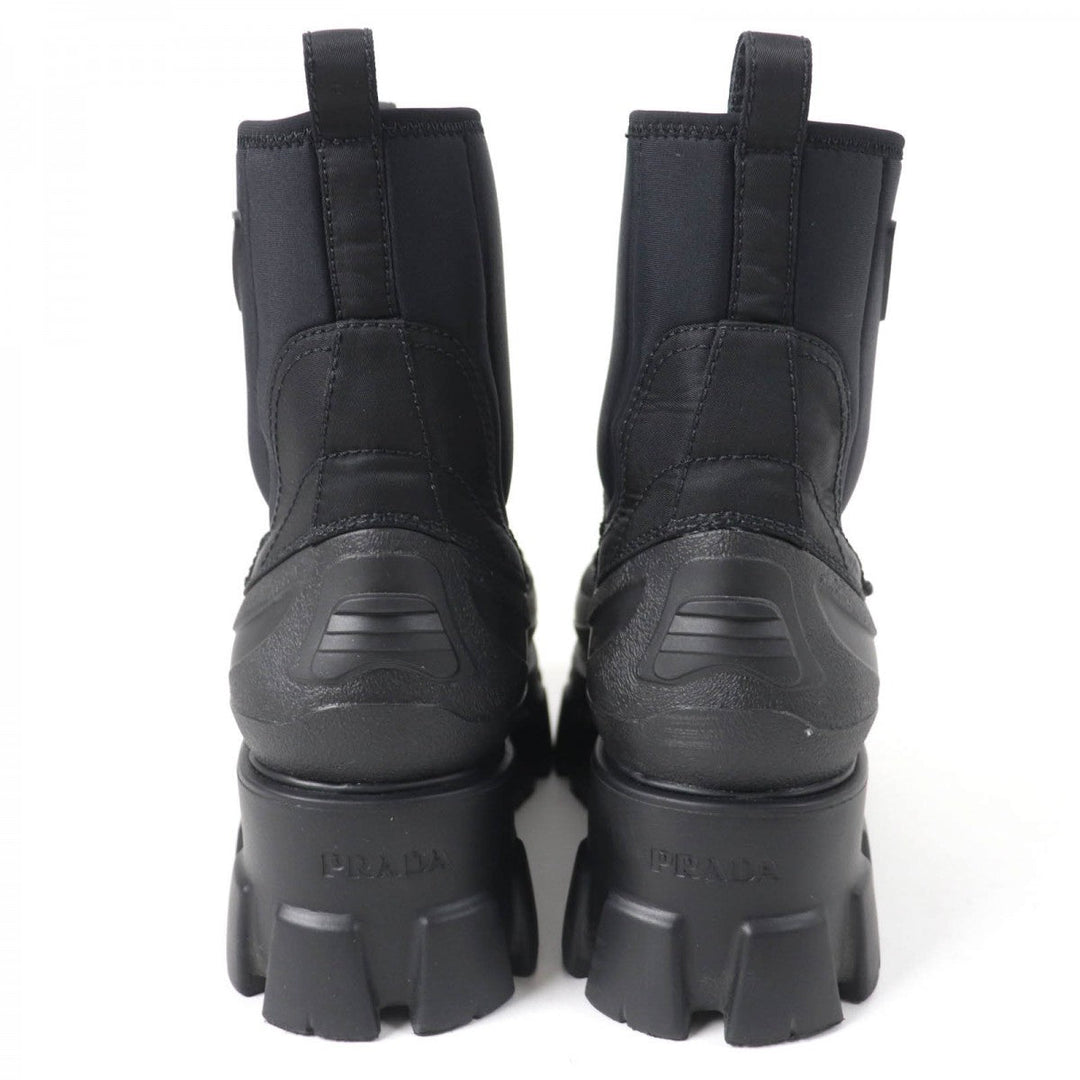 PRADA short boots 1T933M Nylon, Rubber black Monolith Re-Nylon Gabardine Boots Women 38 Used Authentic