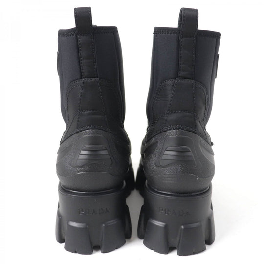 PRADA short boots 1T933M Nylon, Rubber black Monolith Re-Nylon Gabardine Boots Women 38 Used Authentic