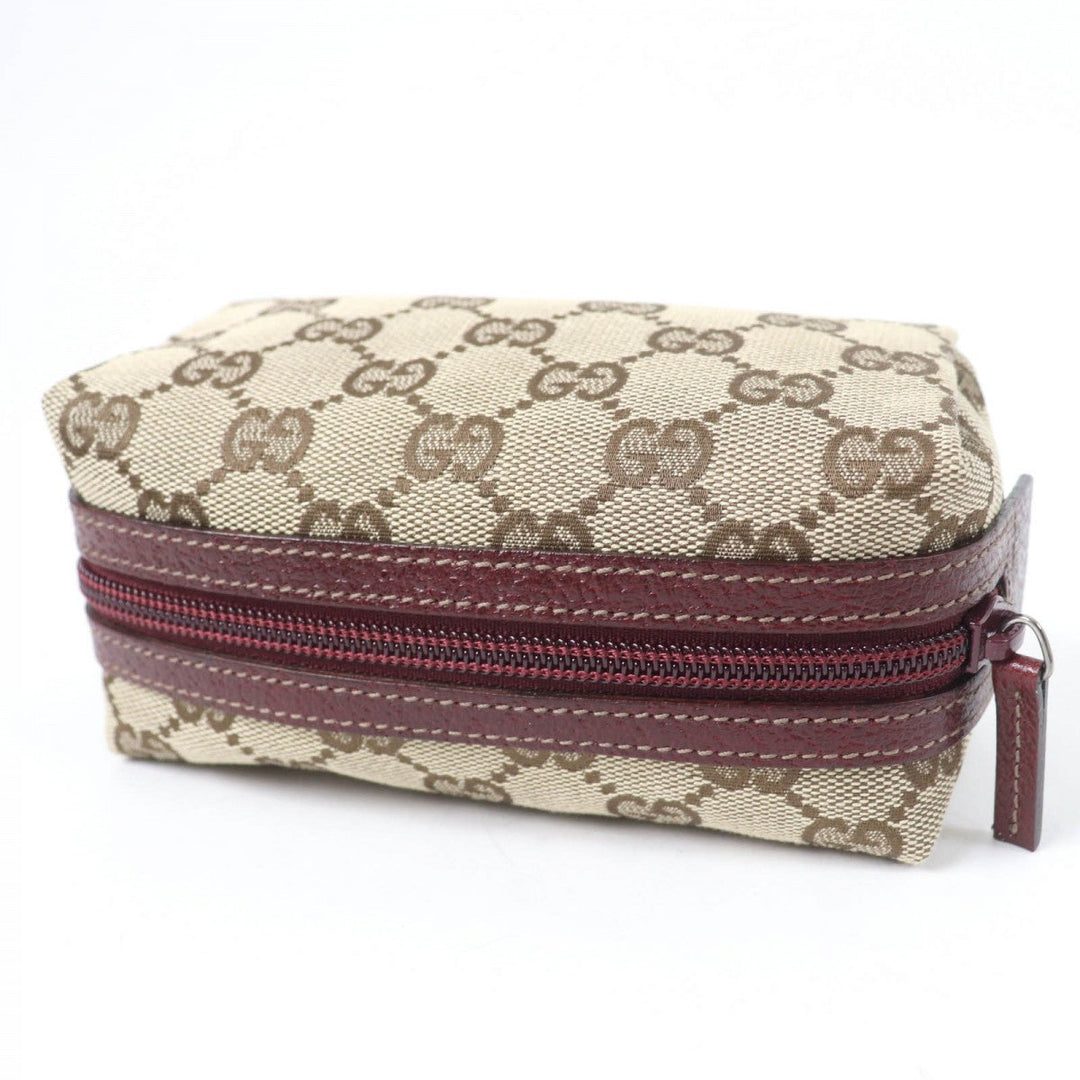 GUCCI Pouch 29596 Main: GG Supreme canvas, part: leather Brown type Women Used Authentic
