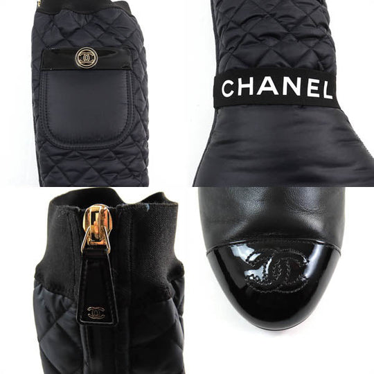 CHANEL Knee-high boots 21K G38428 Main: Leather, Part: Patent leather black Women 39 Used Authentic