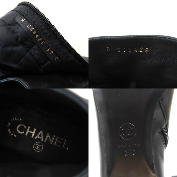CHANEL Knee-high boots 21K G38428 Main: Leather, Part: Patent leather black Women 39 Used Authentic
