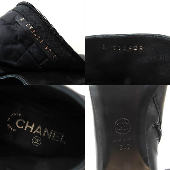 CHANEL Knee-high boots 21K G38428 Main: Leather, Part: Patent leather black Women 39 Used Authentic
