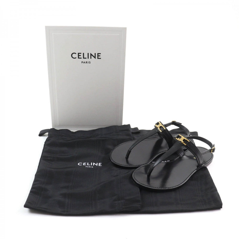 CELINE Sandals leather black 38