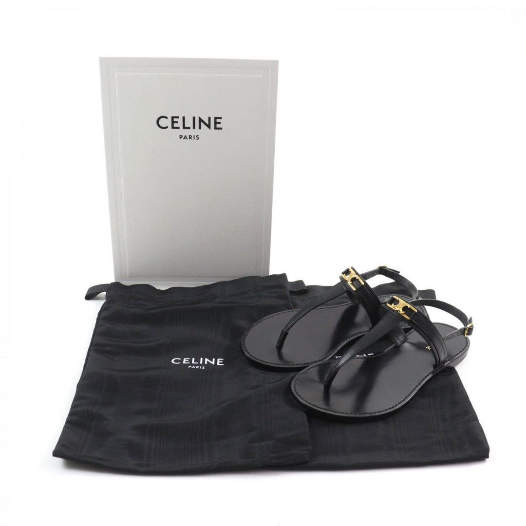 CELINE Sandals leather black 38