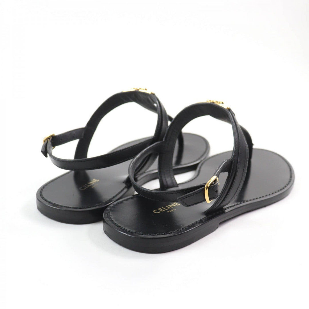 CELINE Sandals leather black 38