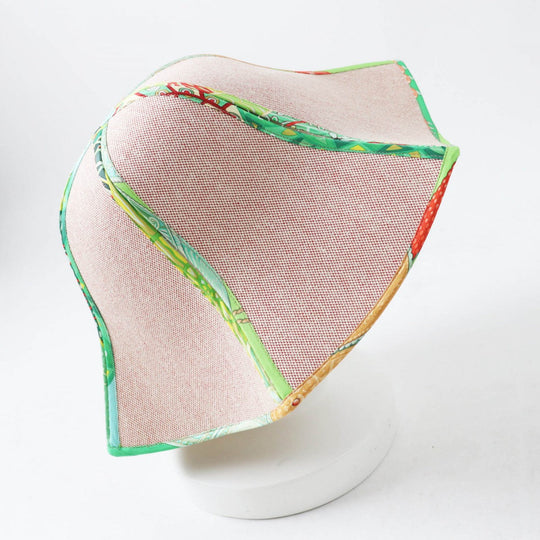 HERMES hat Main: 100% cotton, Part: 100% silk Red type Multi petit h petit ash Women Used Authentic
