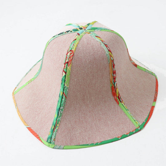 HERMES hat Main: 100% cotton, Part: 100% silk Red type Multi petit h petit ash Women Used Authentic