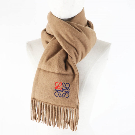 LOEWE Scarf Main: 100% cashmere, Filling: 100% polyester Brown Women Used Authentic