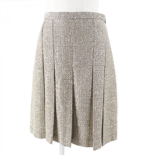 GUCCI Pleated skirt 545461 Outer material: 40% polyester, 24% nylon, 16% cotton, 13% rayon, 5% acrylic Gold type Women 40 Used Authentic
