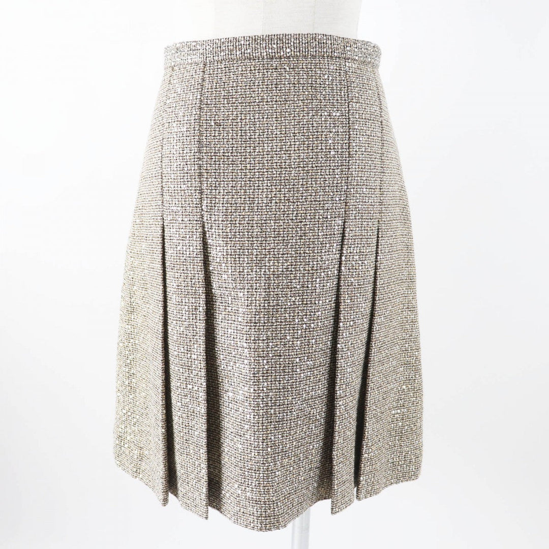 GUCCI Pleated skirt 545461 Outer material: 40% polyester, 24% nylon, 16% cotton, 13% rayon, 5% acrylic Gold type Women 40 Used Authentic
