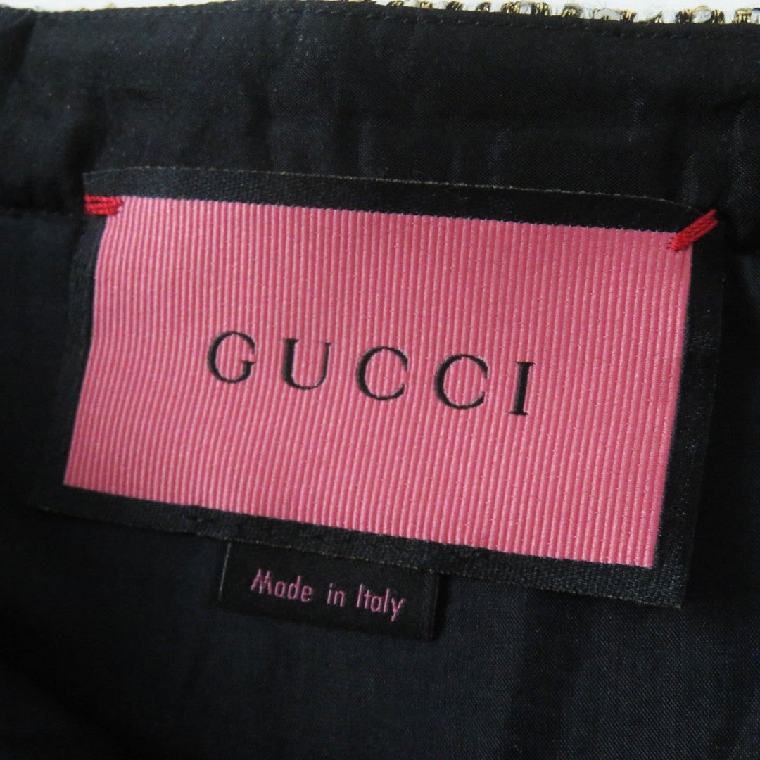GUCCI Pleated skirt 545461 Outer material: 40% polyester, 24% nylon, 16% cotton, 13% rayon, 5% acrylic Gold type Women 40 Used Authentic