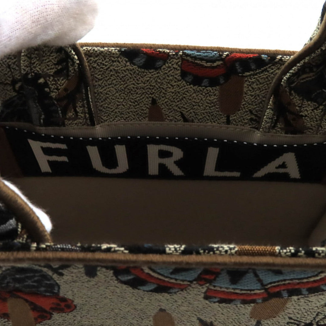 Furla Shoulder Bag WB00352 Polyester , Cotton , Piscose , Leather Multi Opportunity Butterfly Mini Tote Bag Women Used Authentic
