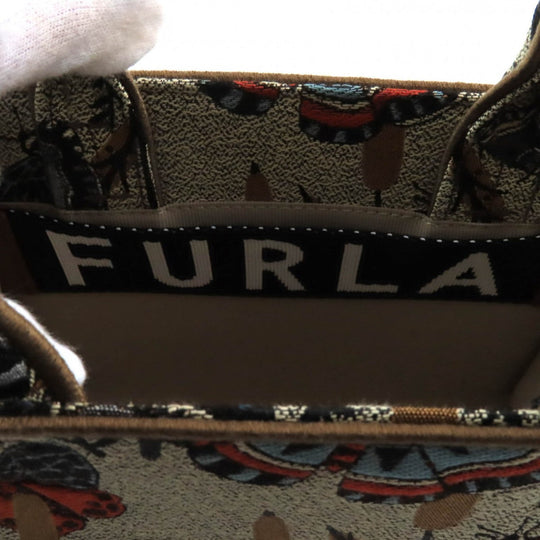 Furla Shoulder Bag WB00352 Polyester , Cotton , Piscose , Leather Multi Opportunity Butterfly Mini Tote Bag Women Used Authentic