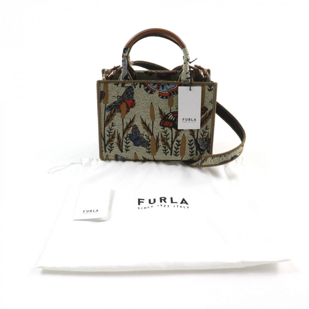 Furla Shoulder Bag WB00352 Polyester , Cotton , Piscose , Leather Multi Opportunity Butterfly Mini Tote Bag Women Used Authentic