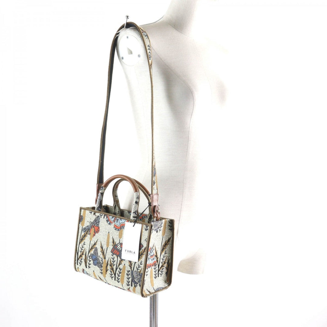 Furla Shoulder Bag WB00352 Polyester , Cotton , Piscose , Leather Multi Opportunity Butterfly Mini Tote Bag Women Used Authentic