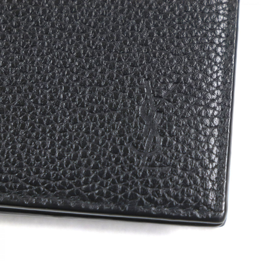 SAINT LAURENT PARIS name card holder 693492 Main: Leather black mens Used Authentic