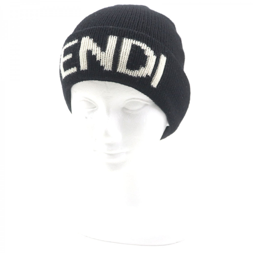 FENDI Knit cap FXQ056 wool Black White