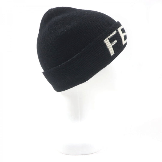 FENDI Knit cap FXQ056 wool Black White