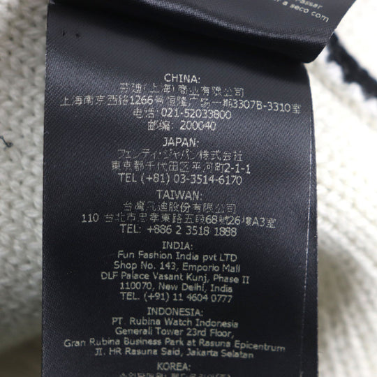 FENDI Knit cap FXQ056 wool Black White