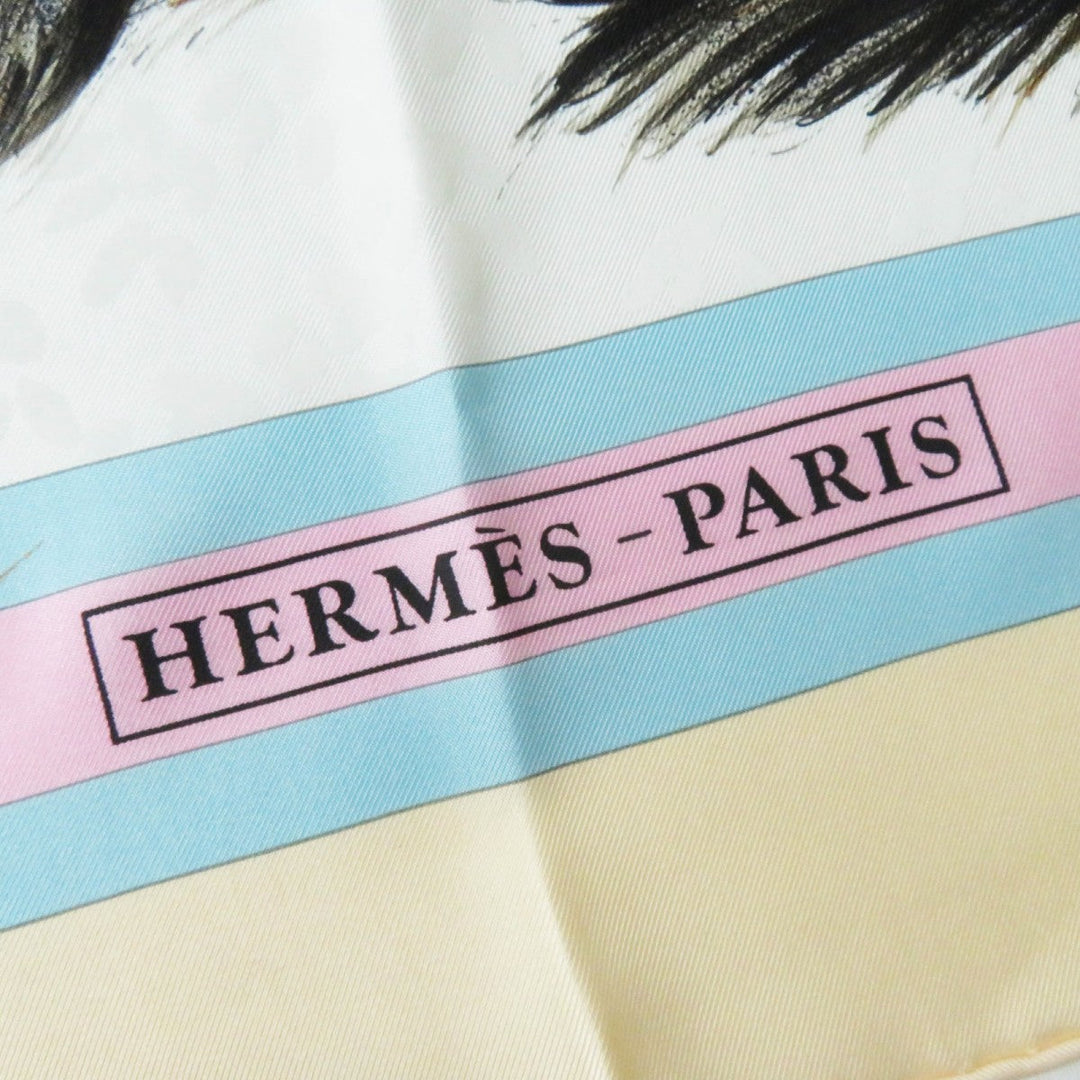 HERMES scarf silk Multi Carre90 LES CHATS Cats