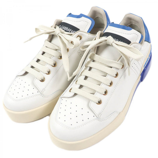 DOLCE&GABBANA Low cut sneakers Main: Leather White blue mens 6.5 Used Authentic