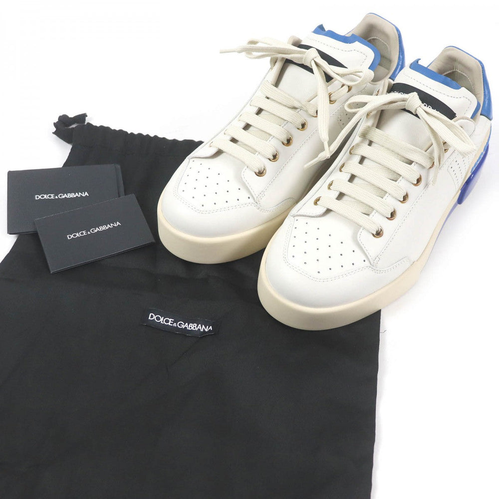 DOLCE&GABBANA Low cut sneakers Main: Leather White blue mens 6.5 Used Authentic