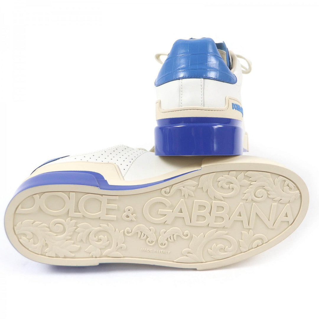DOLCE&GABBANA Low cut sneakers Main: Leather White blue mens 6.5 Used Authentic