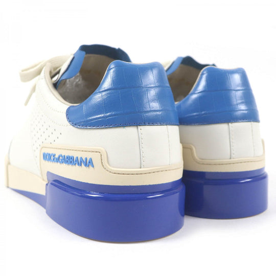 DOLCE&GABBANA Low cut sneakers Main: Leather White blue mens 6.5 Used Authentic