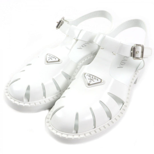 PRADA Sandals 2X3084 Main: Brushed leather white mens 10 Used Authentic