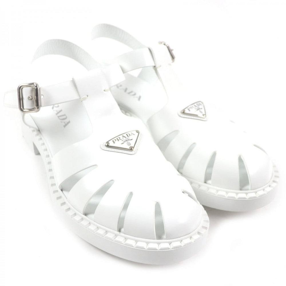 PRADA Sandals 2X3084 Main: Brushed leather white mens 10 Used Authentic