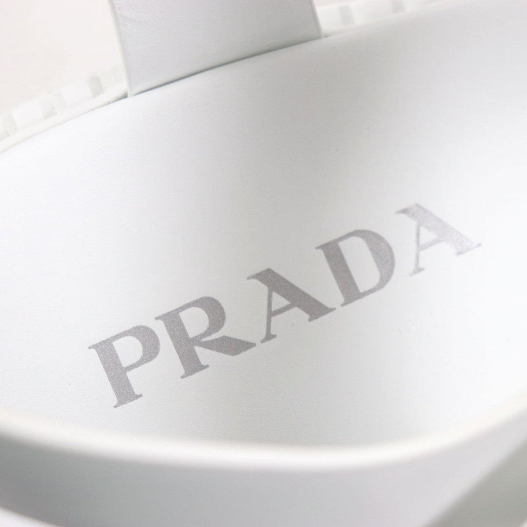 PRADA Sandals 2X3084 Main: Brushed leather white mens 10 Used Authentic