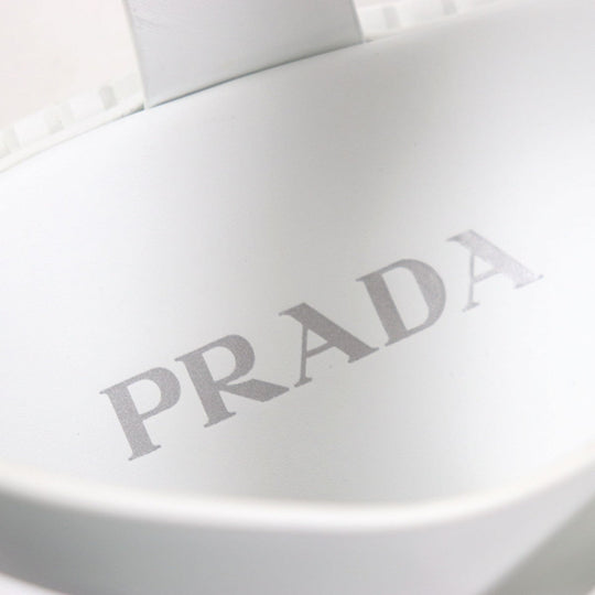 PRADA Sandals 2X3084 Main: Brushed leather white mens 10 Used Authentic
