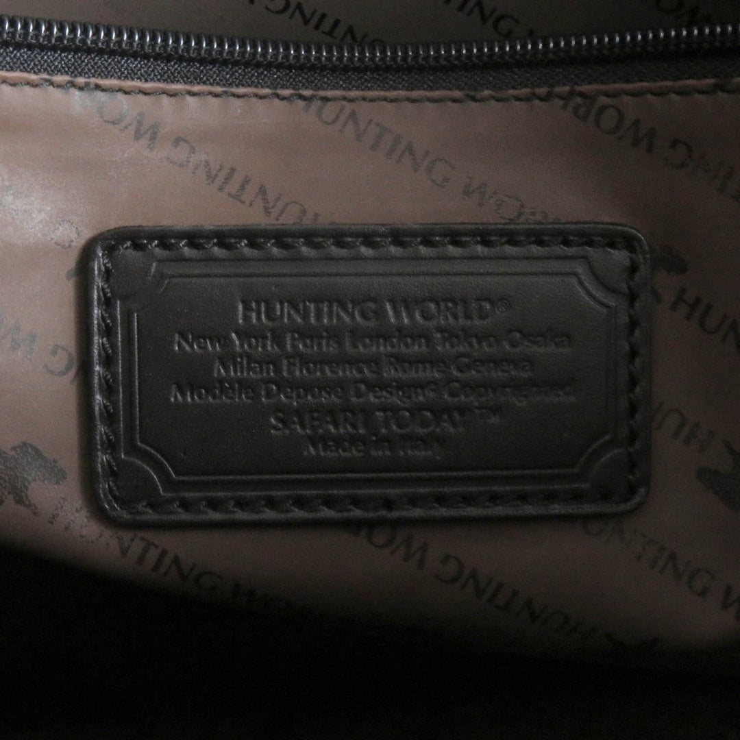 HUNTING WORLD Tote Bag Main: Canvas, Main: Leather black Safari to Day mens Used Authentic