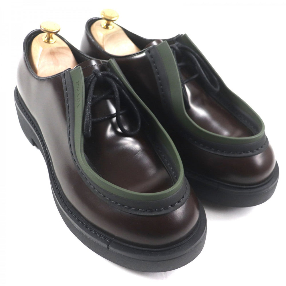 PRADA Leather shoes 2EG421 Main: Brushed leather Dark brown Diapason mens 8.5 Used Authentic