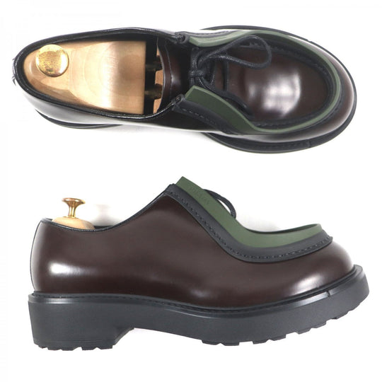 PRADA Leather shoes 2EG421 Main: Brushed leather Dark brown Diapason mens 8.5 Used Authentic