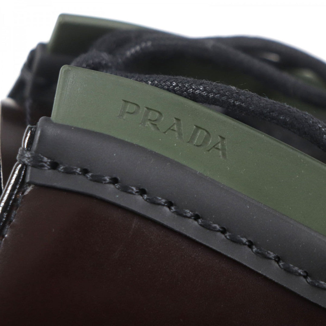 PRADA Leather shoes 2EG421 Main: Brushed leather Dark brown Diapason mens 8.5 Used Authentic