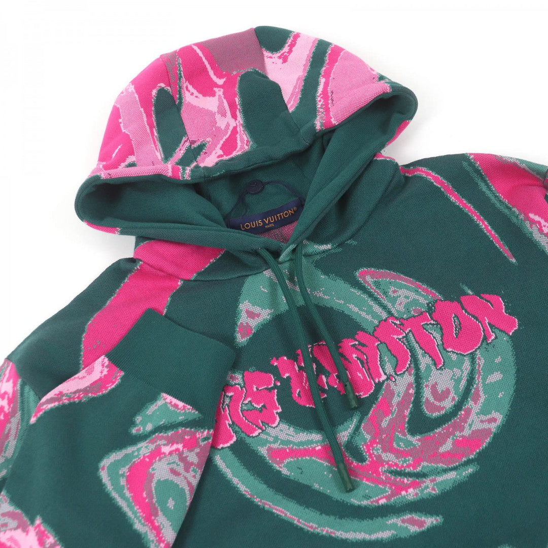 LOUIS VUITTON Hoodie Main: 100% cotton green mens XL Used Authentic